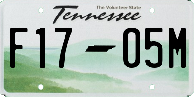 TN license plate F1705M