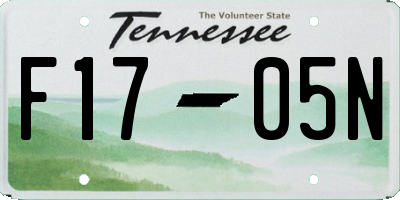 TN license plate F1705N