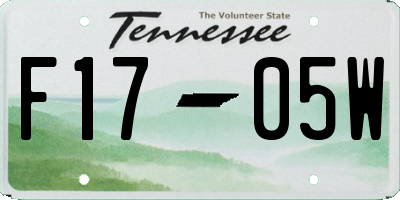 TN license plate F1705W