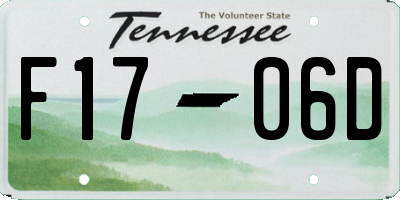 TN license plate F1706D