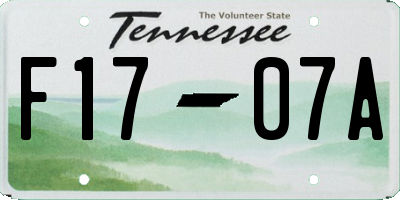 TN license plate F1707A