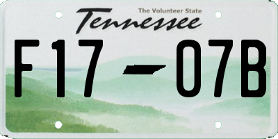 TN license plate F1707B