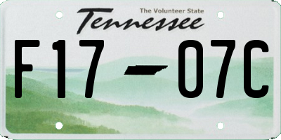 TN license plate F1707C