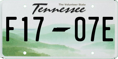 TN license plate F1707E
