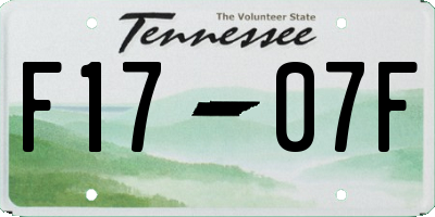 TN license plate F1707F
