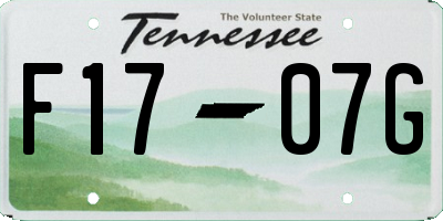 TN license plate F1707G