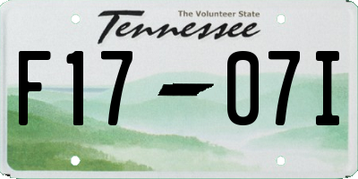 TN license plate F1707I