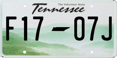 TN license plate F1707J