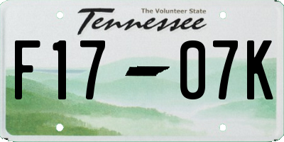 TN license plate F1707K