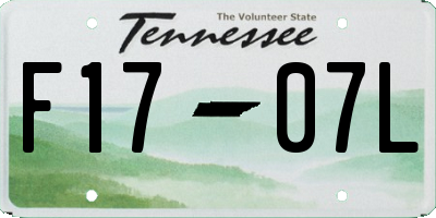 TN license plate F1707L