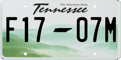 TN license plate F1707M