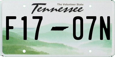 TN license plate F1707N