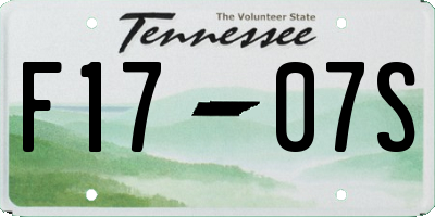 TN license plate F1707S