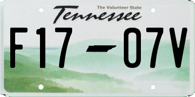 TN license plate F1707V