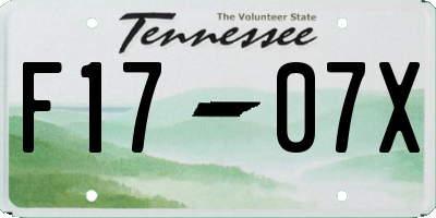 TN license plate F1707X
