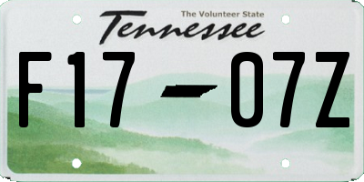 TN license plate F1707Z