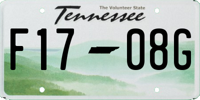 TN license plate F1708G