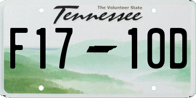 TN license plate F1710D