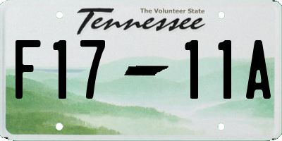 TN license plate F1711A