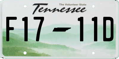 TN license plate F1711D
