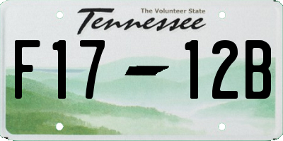 TN license plate F1712B