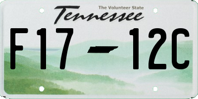TN license plate F1712C