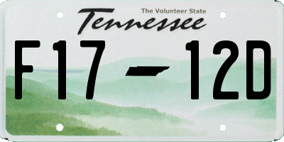 TN license plate F1712D