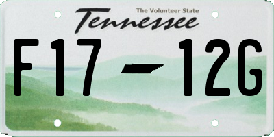 TN license plate F1712G