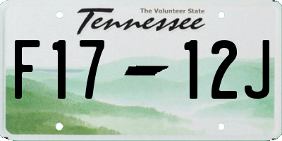 TN license plate F1712J