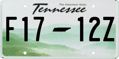 TN license plate F1712Z