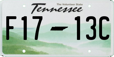 TN license plate F1713C