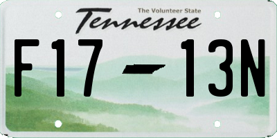 TN license plate F1713N