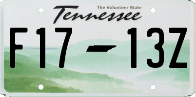TN license plate F1713Z