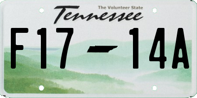 TN license plate F1714A