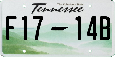 TN license plate F1714B