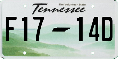 TN license plate F1714D