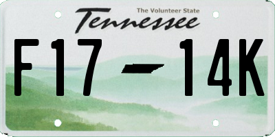 TN license plate F1714K