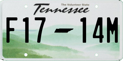 TN license plate F1714M