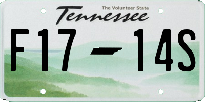 TN license plate F1714S