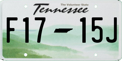 TN license plate F1715J