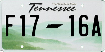 TN license plate F1716A