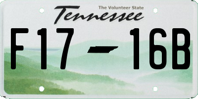 TN license plate F1716B