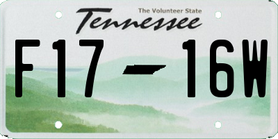 TN license plate F1716W