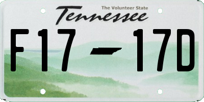 TN license plate F1717D