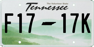 TN license plate F1717K