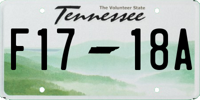 TN license plate F1718A