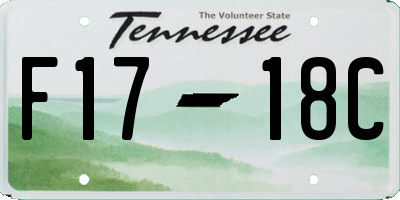 TN license plate F1718C