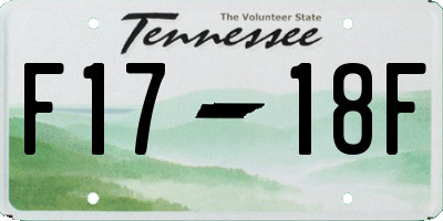 TN license plate F1718F