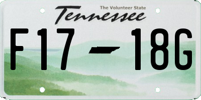 TN license plate F1718G