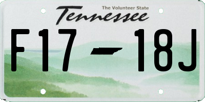 TN license plate F1718J